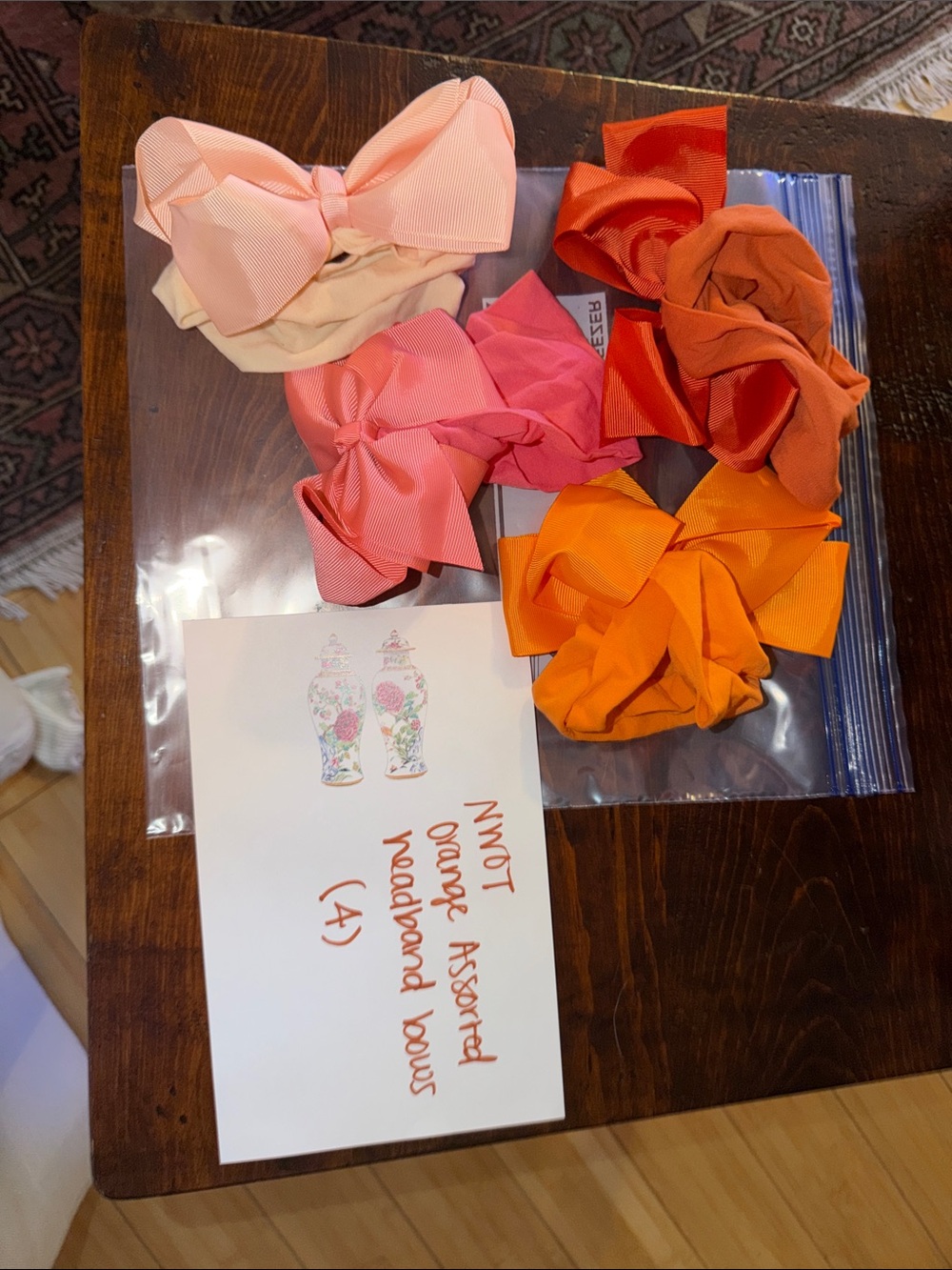 Assorted Large Grosgrain Bow Hair Clips in Pink, Coral, Orange